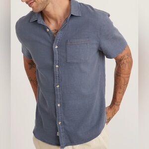 Marine Layer Blue Casual Button Down Shirt